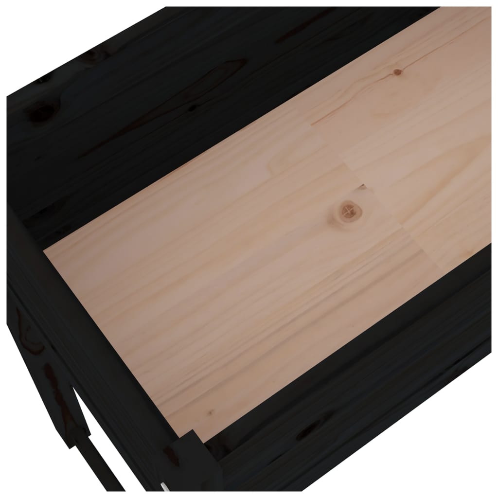 vidaXL Truhlík černý 78 x 40 x 81 cm masivní borové dřevo