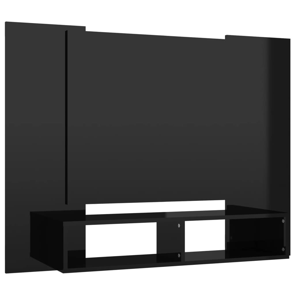 vidaXL Nástěnná TV skříňka černá vysoký lesk 120x23,5x90cm dřevotříska