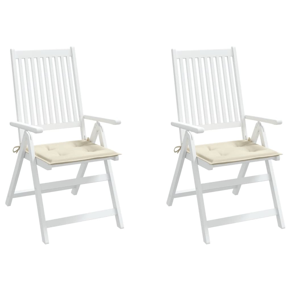 vidaXL Podušky na zahradní židli 2 ks krémové 50x50x3 cm látka oxford
