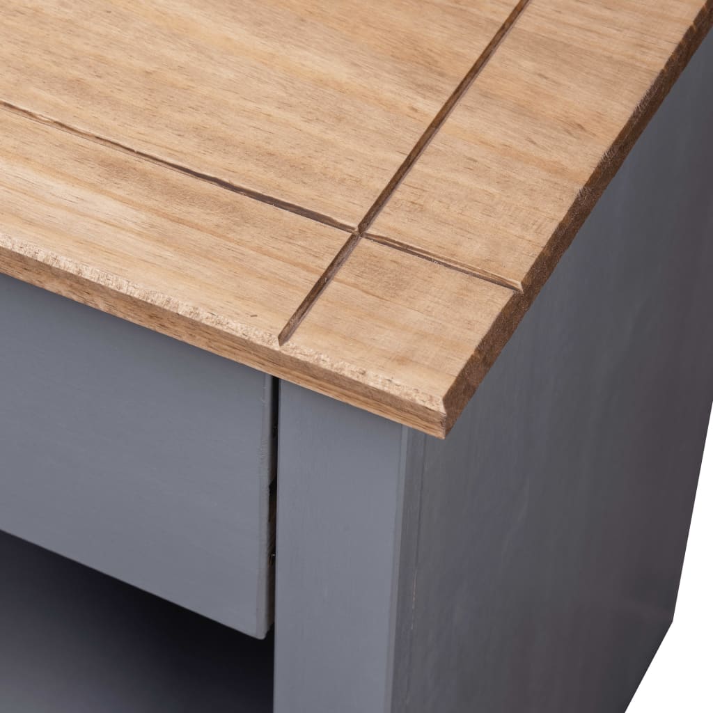vidaXL Noční stolek šedý 46 x 40 x 57 cm masivní borovice řada Panama