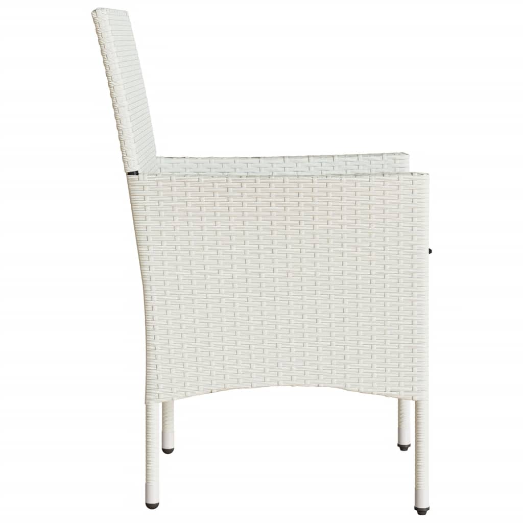 vidaXL Zahradní židle s poduškami 2 ks bílé polyratan