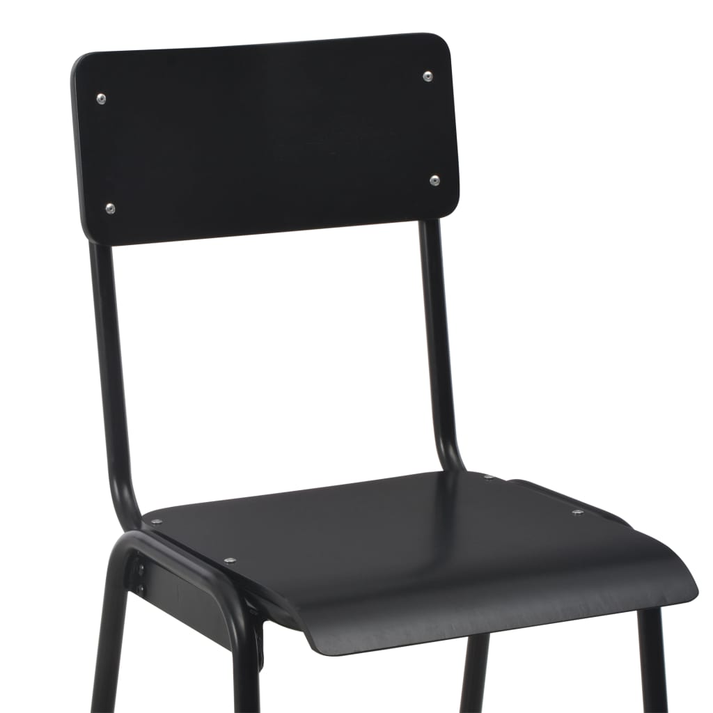 vidaXL Barové židle 6 ks černé masivní překližka a ocel