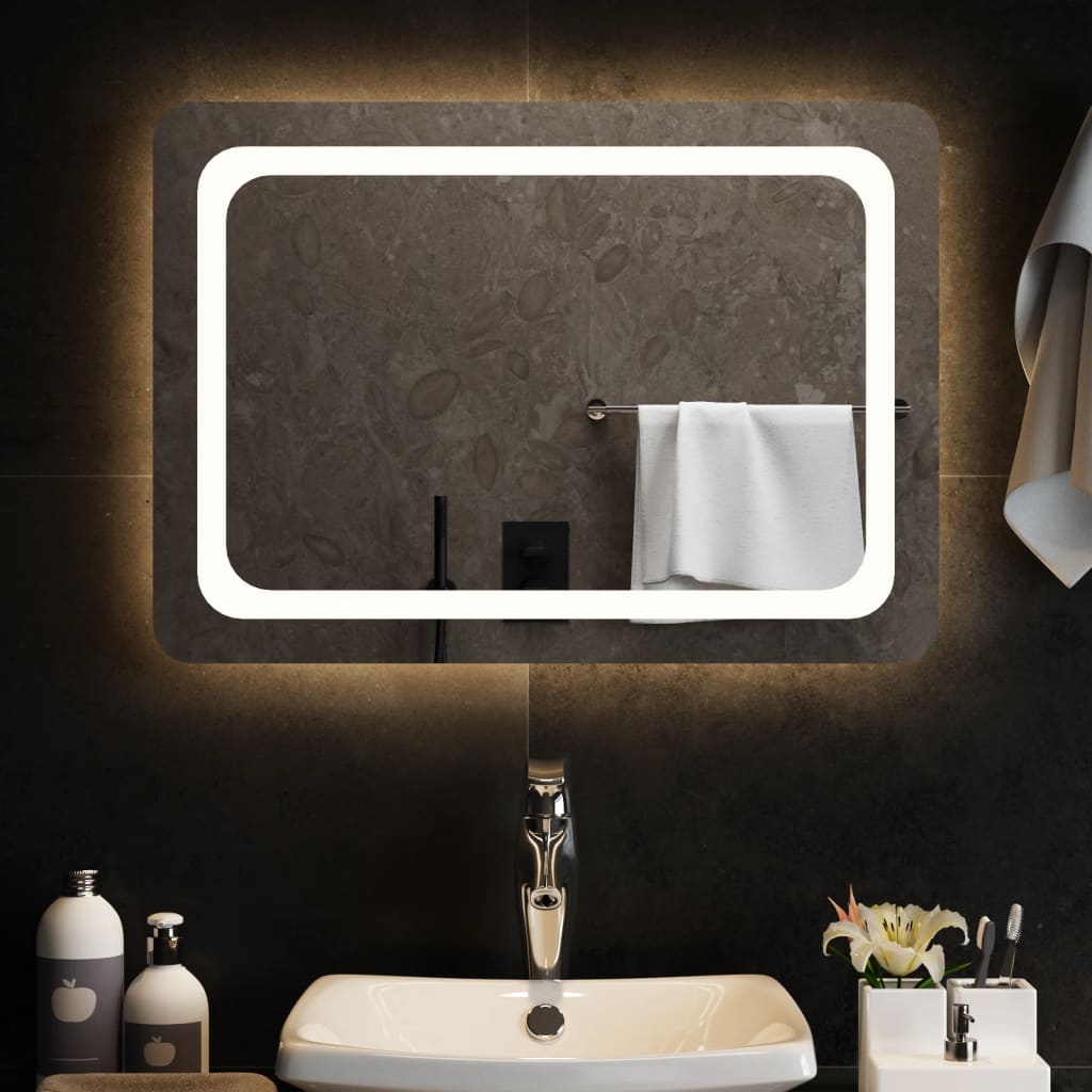vidaXL Koupelnové zrcadlo s LED osvětlením 70x50 cm