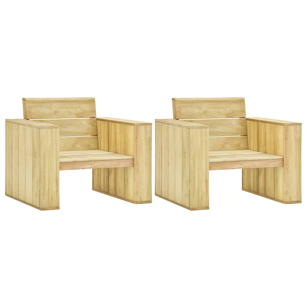 vidaXL Zahradní židle 2 ks 89 x 76 x 76 cm impregnované borové dřevo