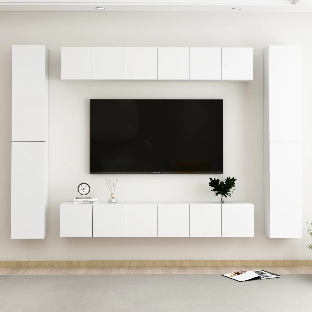 vidaXL 10dílný set TV skříněk bílý kompozitní dřevo