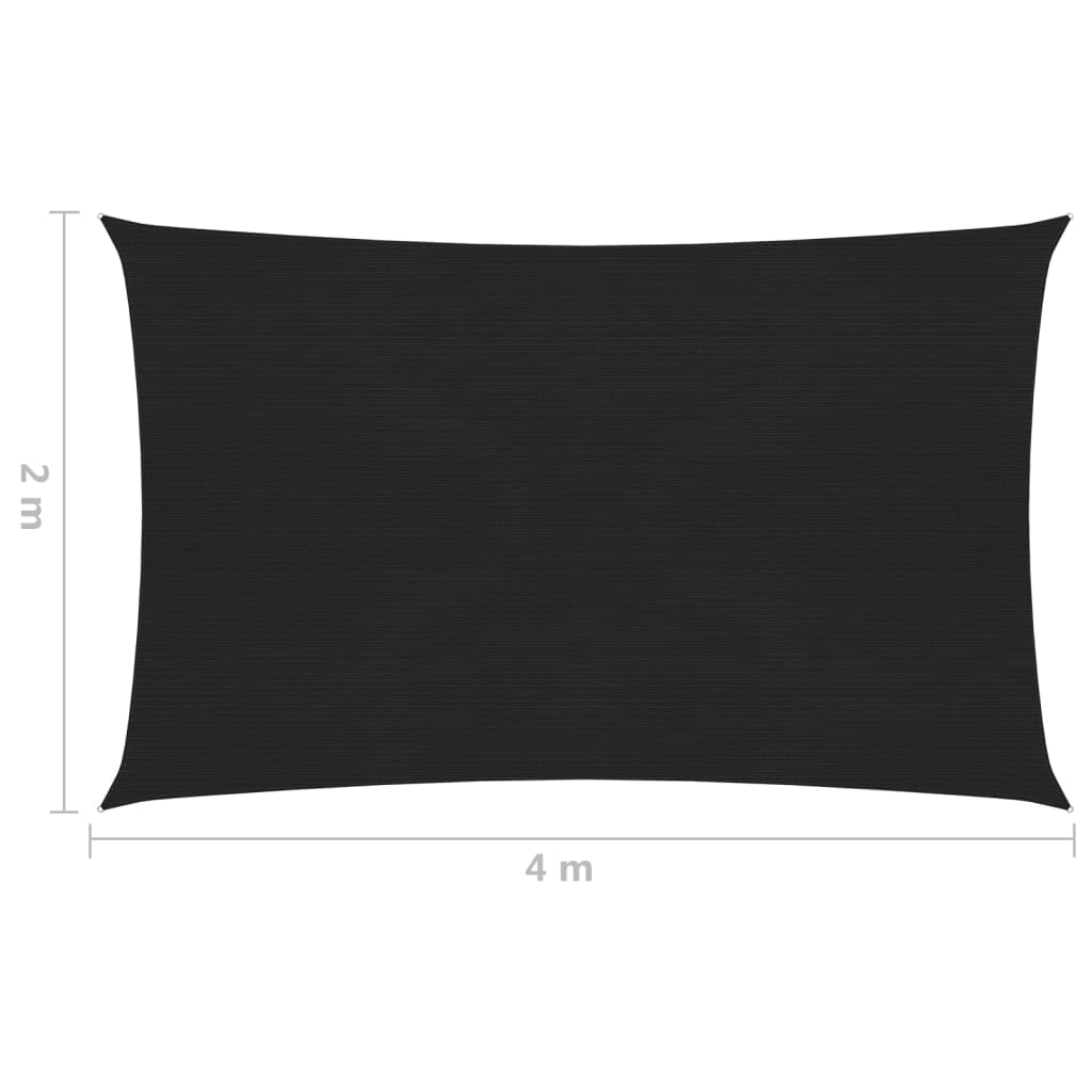 vidaXL Stínící plachta 160 g/m² černá 2 x 4 m HDPE