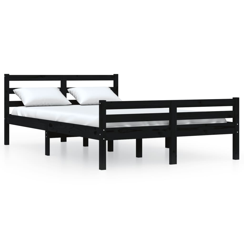vidaXL Rám postele černý masivní dřevo 160 x 200 cm