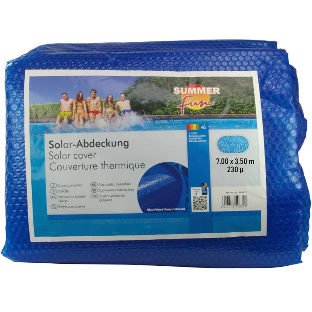 Summer Fun Letní solární plachta na bazén oválná 700 x 350 cm PE modrá