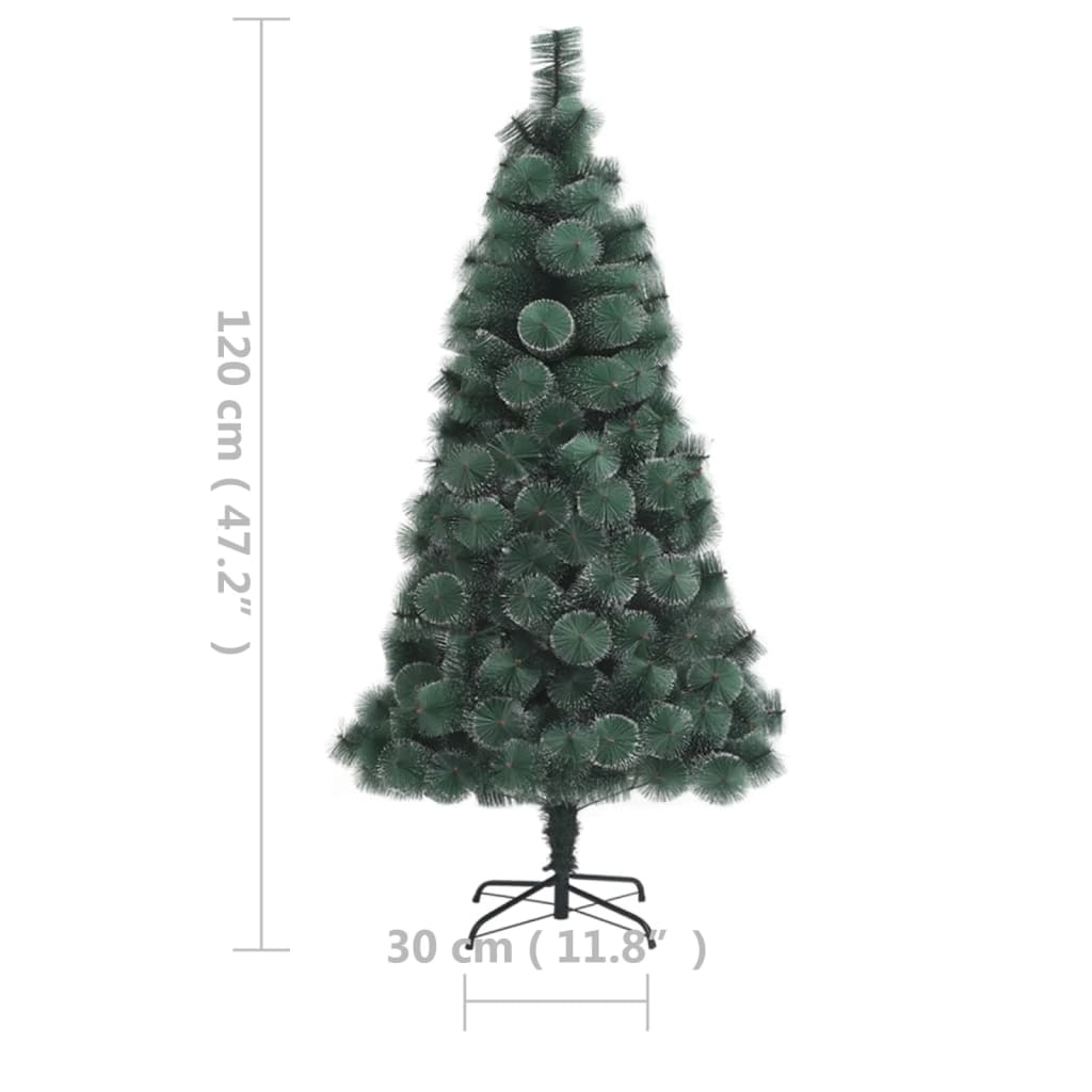 vidaXL Umělý vánoční stromek s LED osvětlením zelený 120 cm PVC a PE