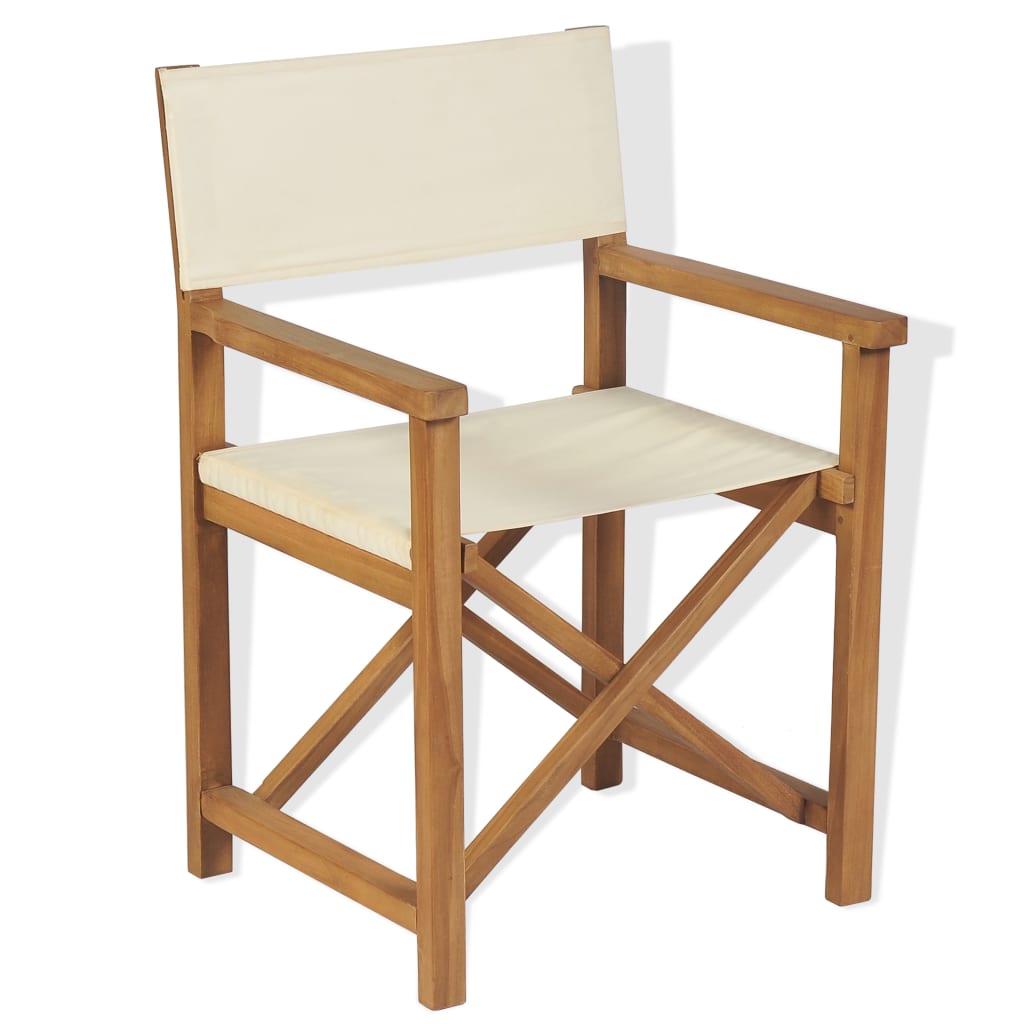 vidaXL Skládací režisérské židle 2 ks masivní teakové dřevo