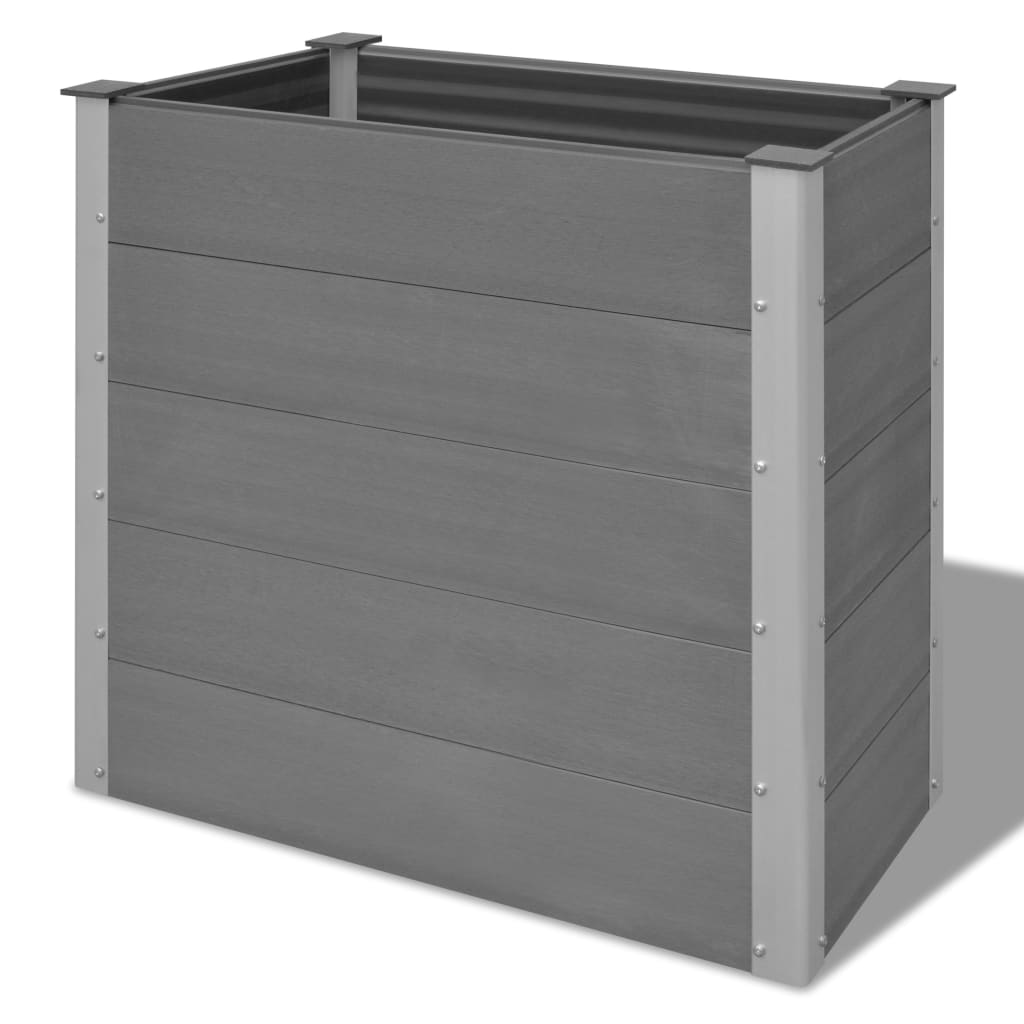 vidaXL Vyvýšený záhon dřevoplast 100 x 50 x 91 cm šedý