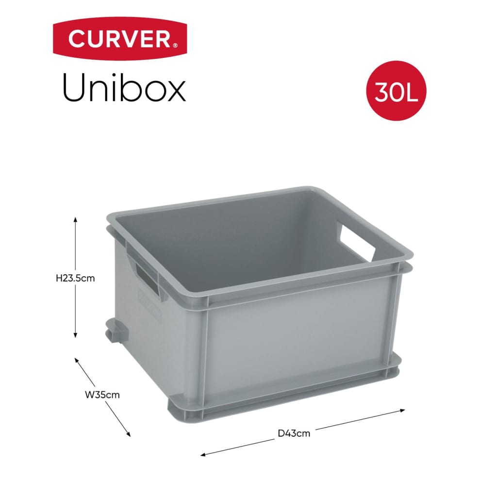 Curver Úložné boxy Unibox 3 x 30 l stříbrné