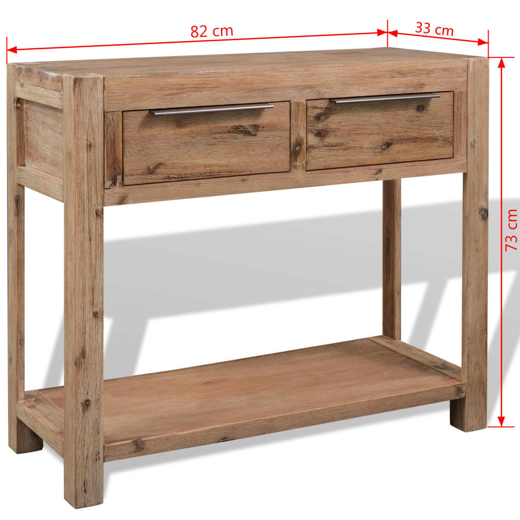 vidaXL Konzolový stolek z masivního akáciového dřeva 82x33x73 cm