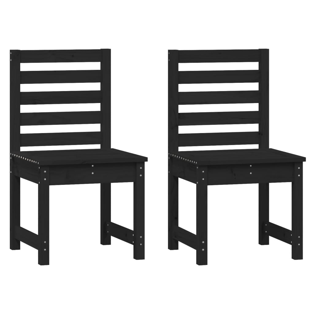 vidaXL Zahradní židle 2 ks černé 40,5x48x91,5 cm masivní borové dřevo
