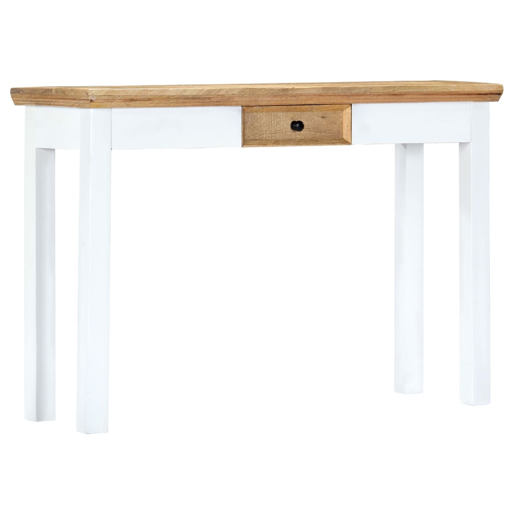 vidaXL Konzolový stůl bílohnědý 110x35x75cm masivní mangovníkové dřevo