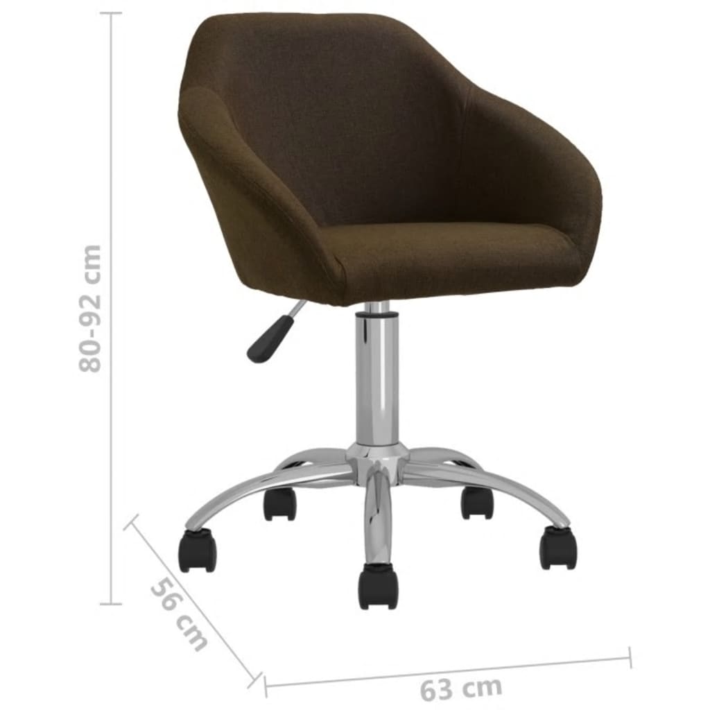 vidaXL Otočné jídelní židle 2 ks tmavě hnědé textil