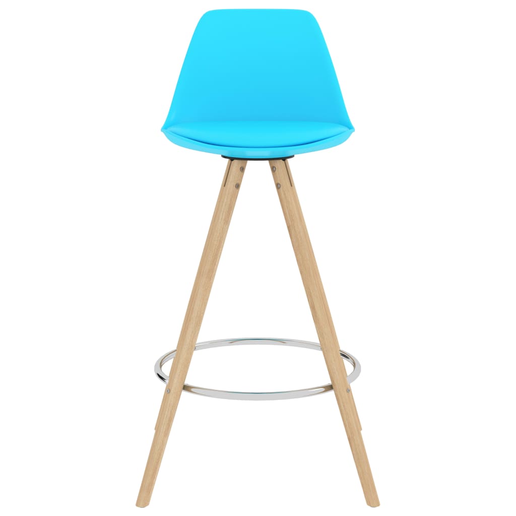 vidaXL Barové stoličky 4 ks modré PP a masivní bukové dřevo