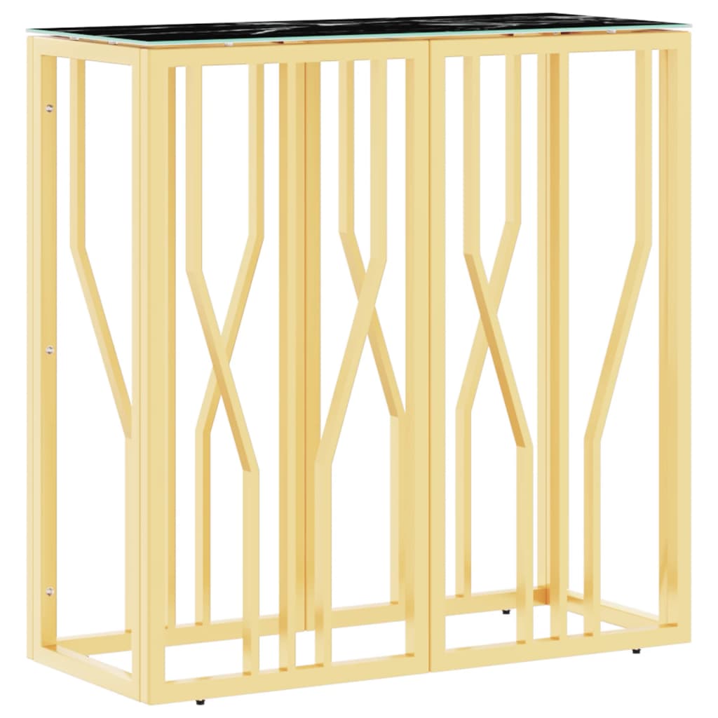 vidaXL Konzolový stůl zlatý 70 x 30 x 70 cm nerezová ocel a sklo