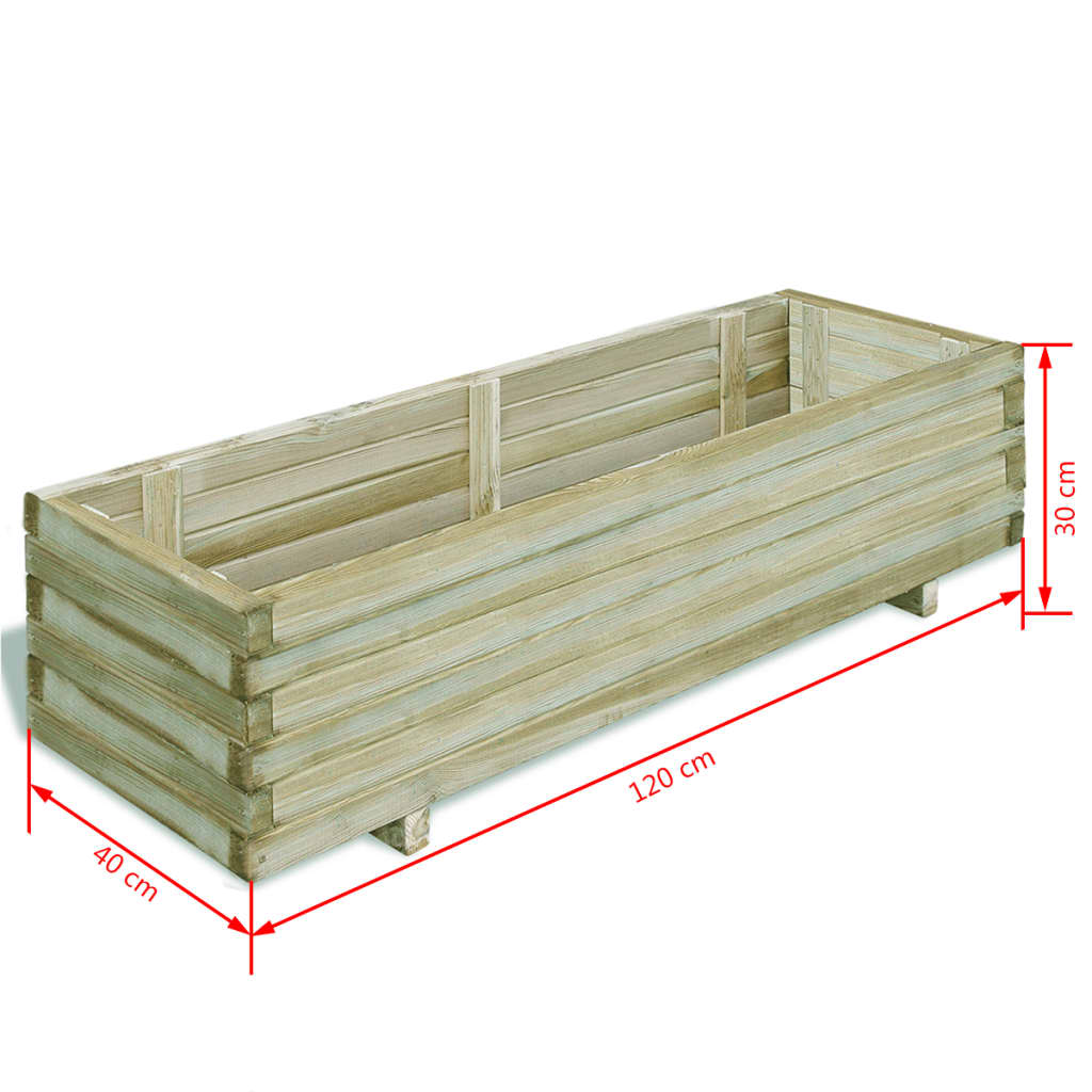 vidaXL Vyvýšený záhon 120 x 40 x 30 cm dřevo obdélníkový