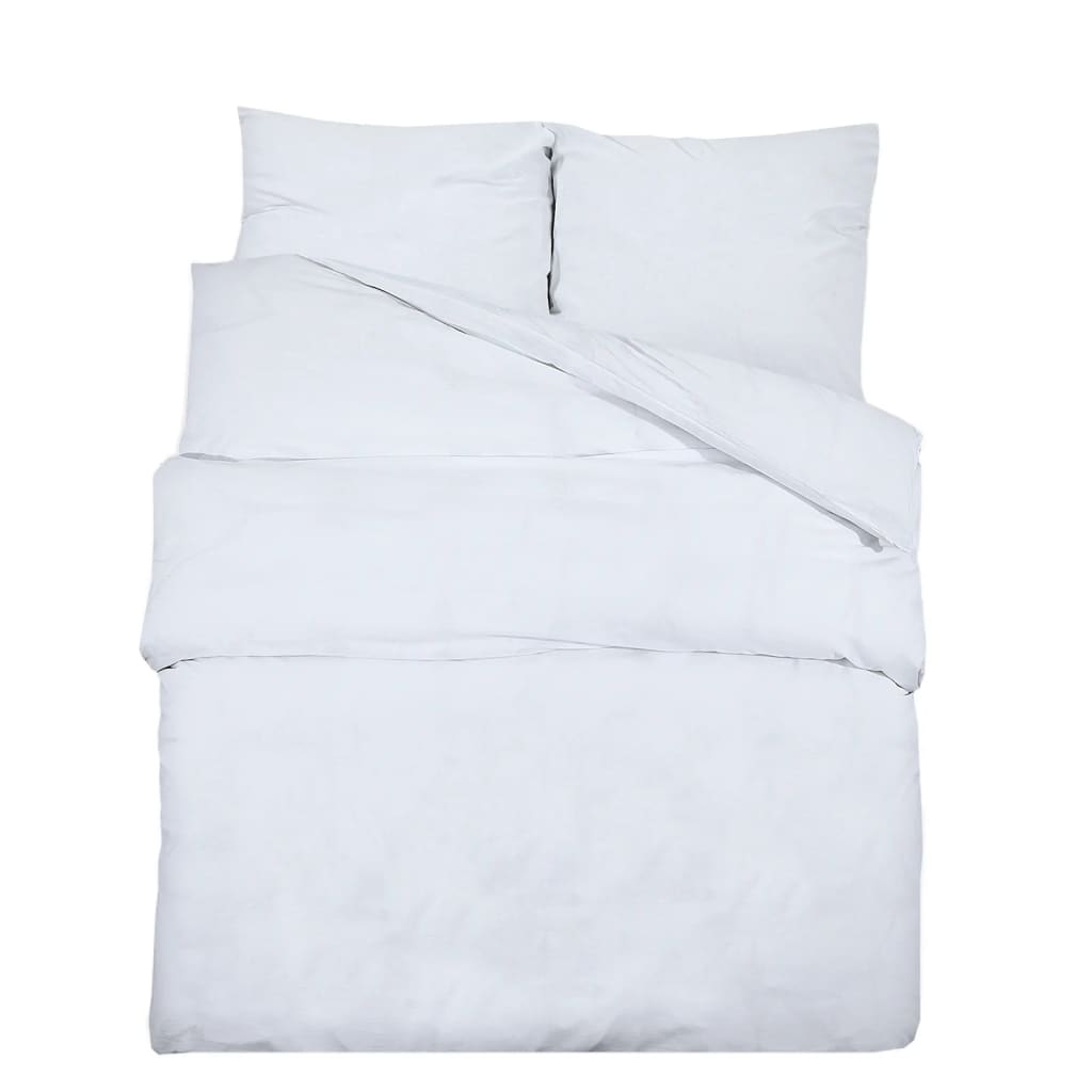 vidaXL Sada ložního prádla bílá 200 x 220 cm bavlna