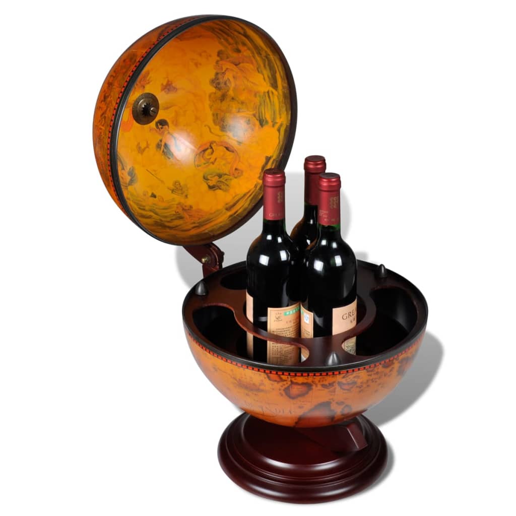 vidaXL Stolní globus bar stojan na víno eukalyptové dřevo