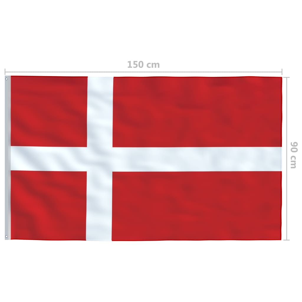vidaXL Dánská vlajka 90 x 150 cm