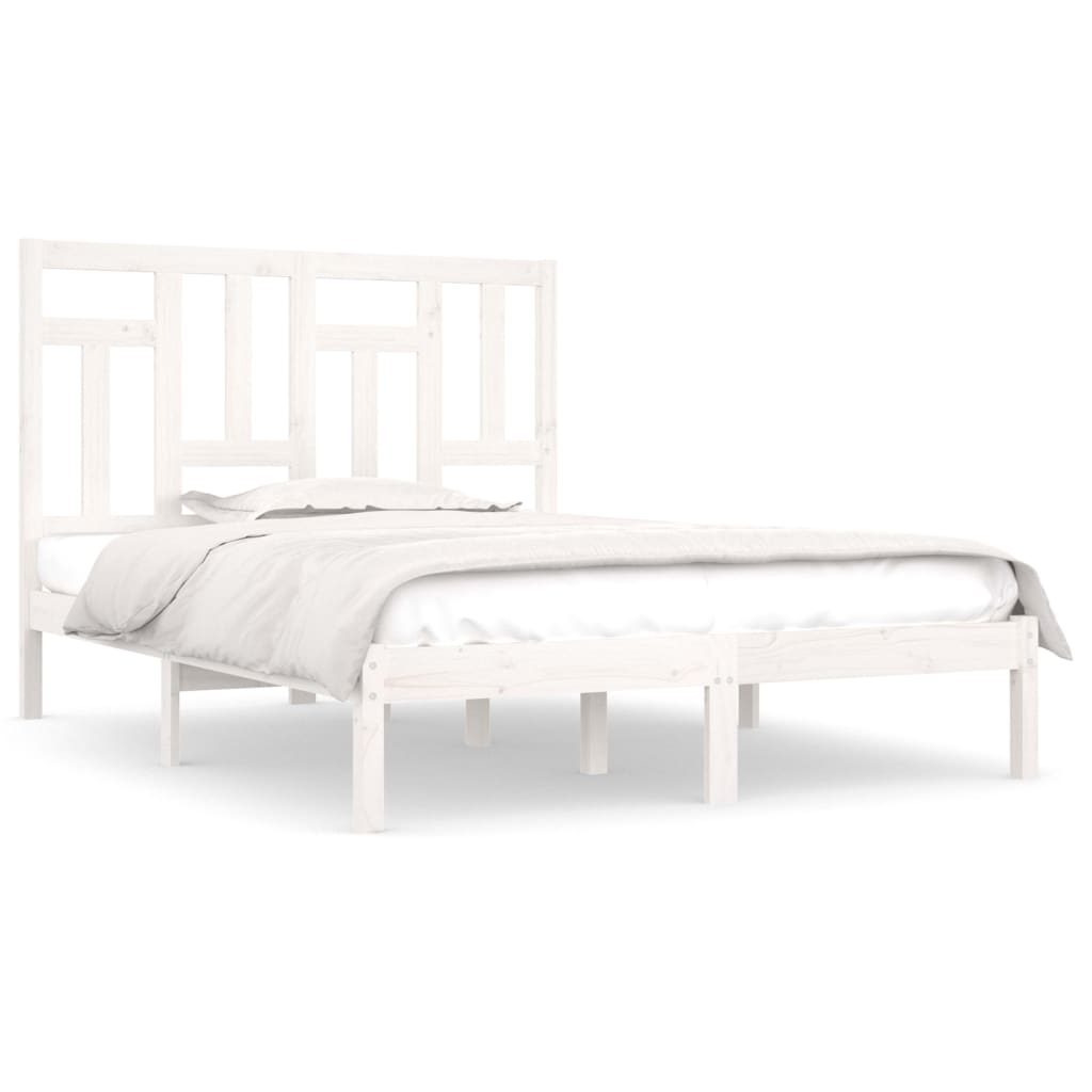 vidaXL Rám postele bílý masivní borovice 120 x 190 cm Small Double