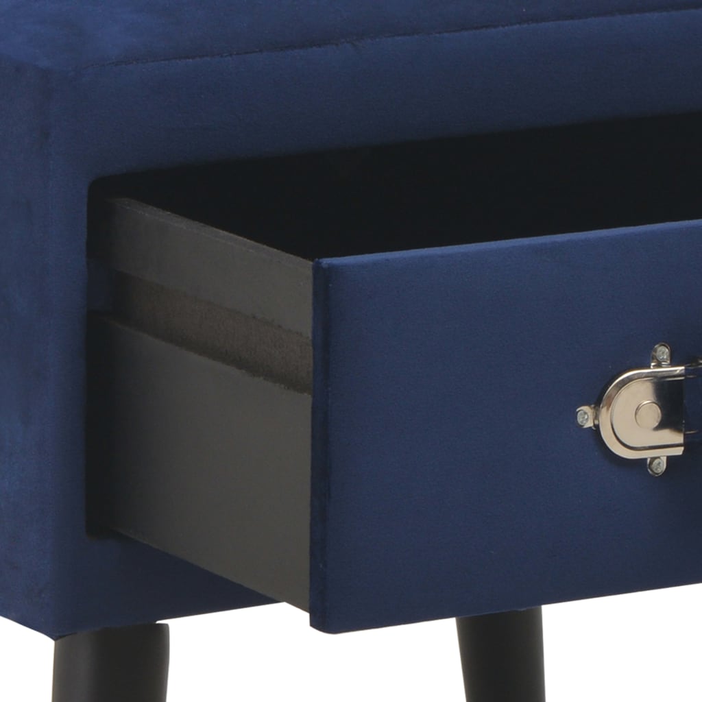 vidaXL Noční stolek modrý 40 x 35 x 40 cm samet
