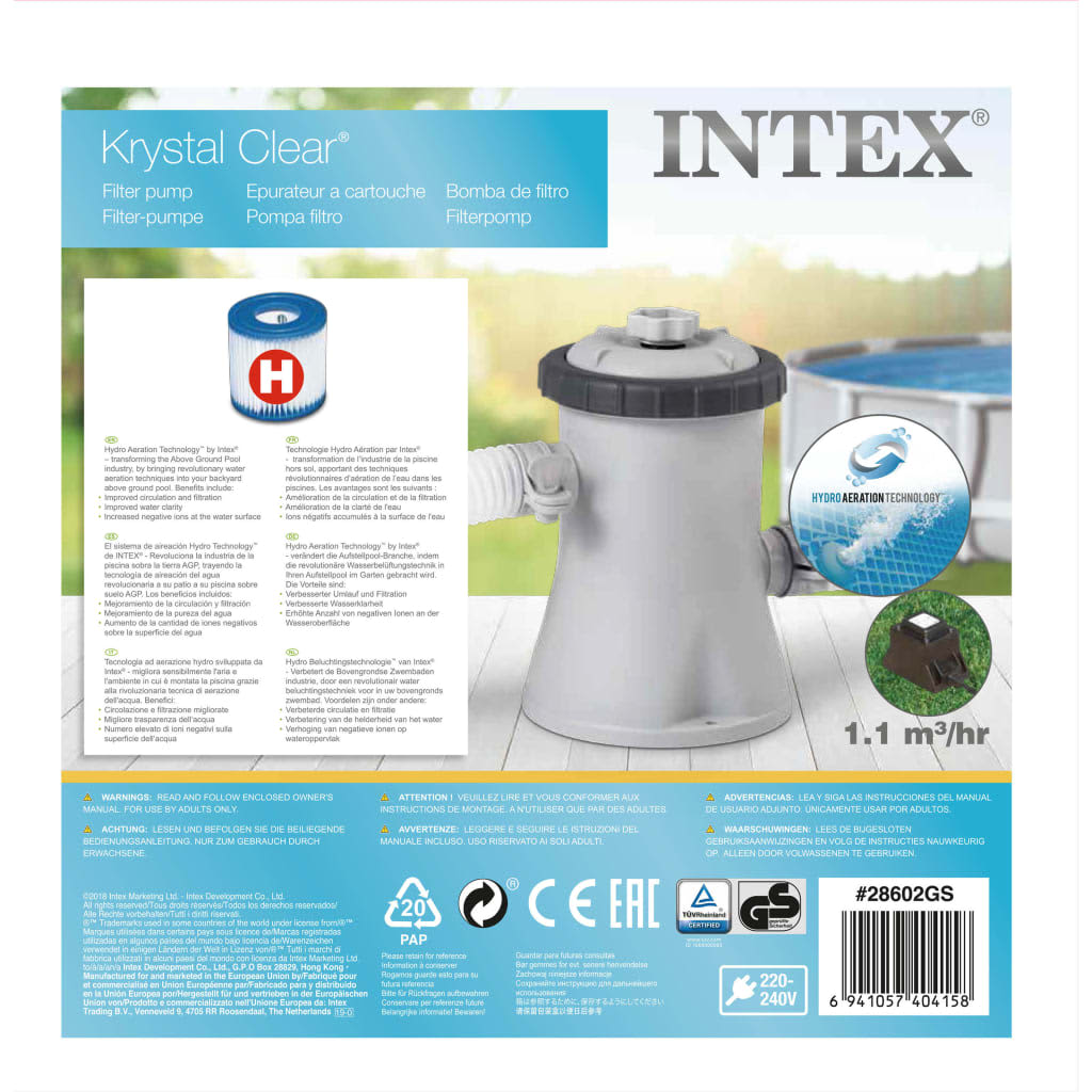 Intex Kazetové filtrační čerpadlo 1 250 l/h 28602GS