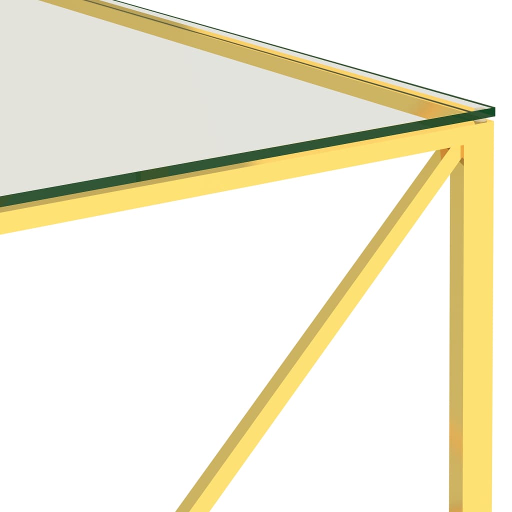 vidaXL Konferenční stolek zlatý 55 x 55 x 55 cm nerezová ocel a sklo