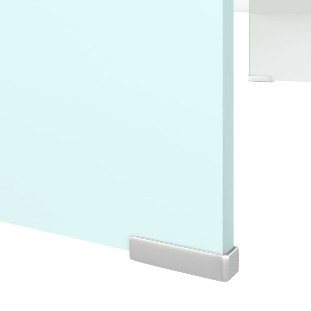 vidaXL TV stolek / podstavec na monitor bílé sklo 80x30x13 cm