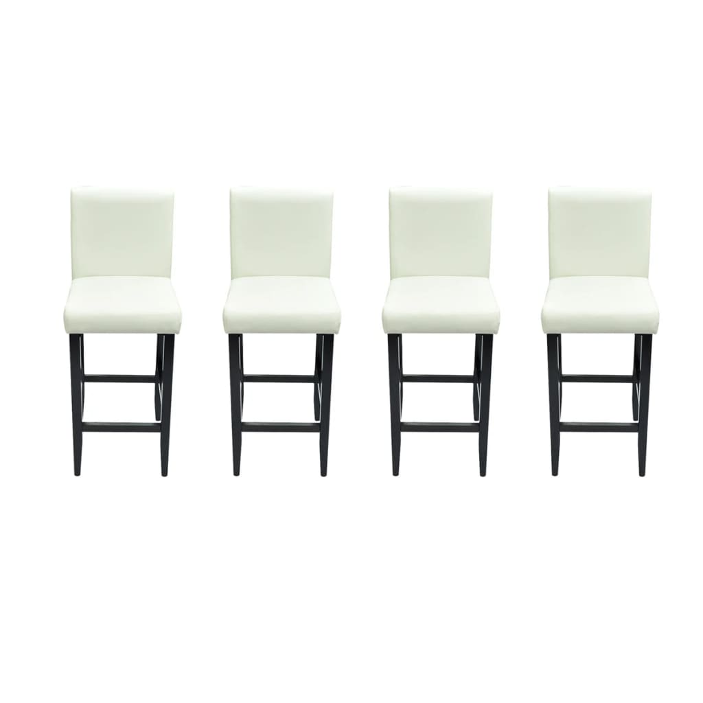 vidaXL Barové stoličky 4 ks bílé umělá kůže
