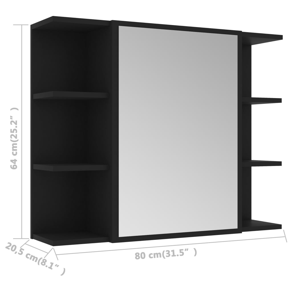vidaXL 4dílný set koupelnového nábytku černý dřevotříska