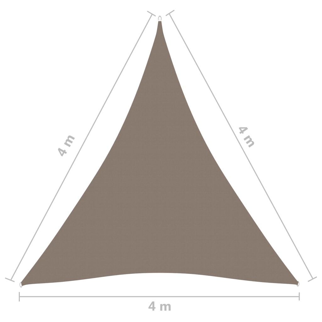 vidaXL Stínící plachta oxfordská látka trojúhelníková 4x4x4 m taupe
