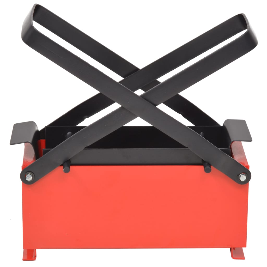 vidaXL Lis na výrobu papírových briket ocel 34x14x14 cm černo-červený