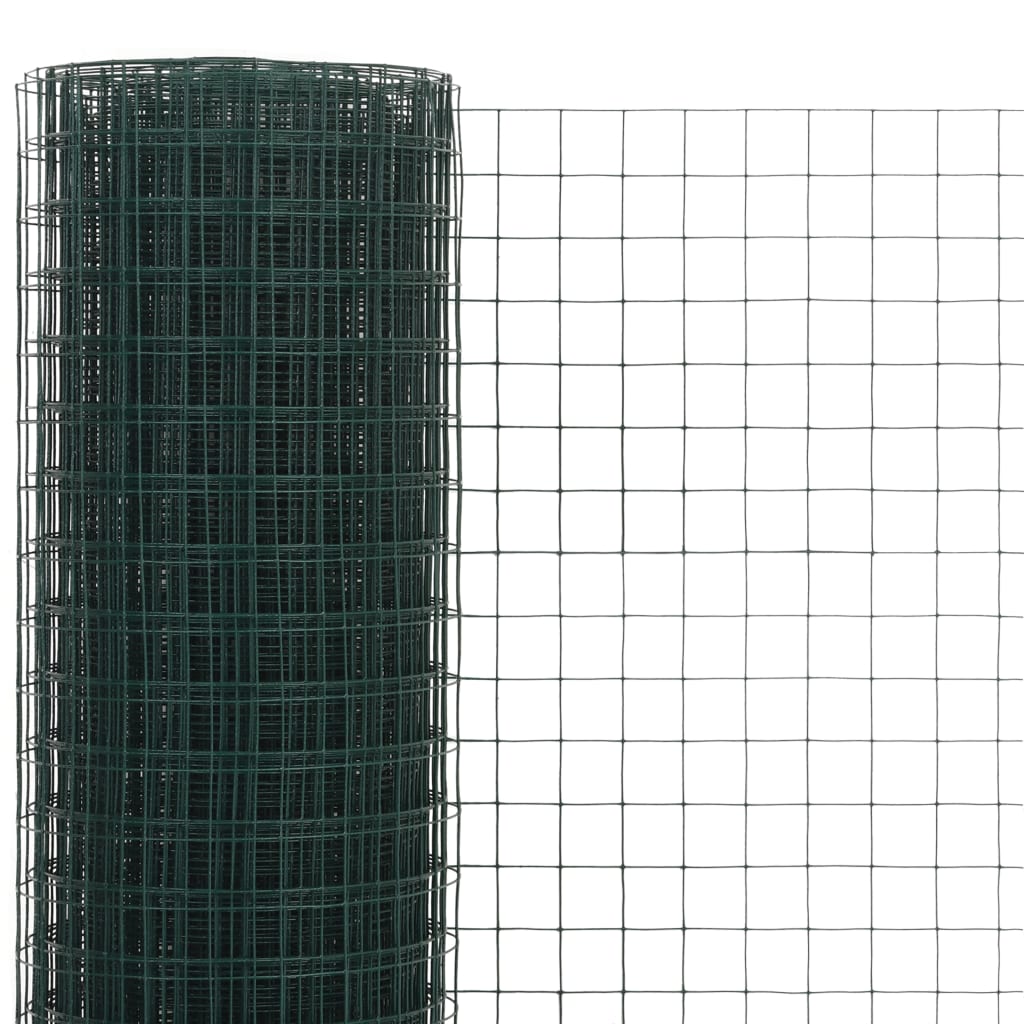 vidaXL Pletivo ke kurníku ocel PVC vrstva 10 x 0,5 m zelené