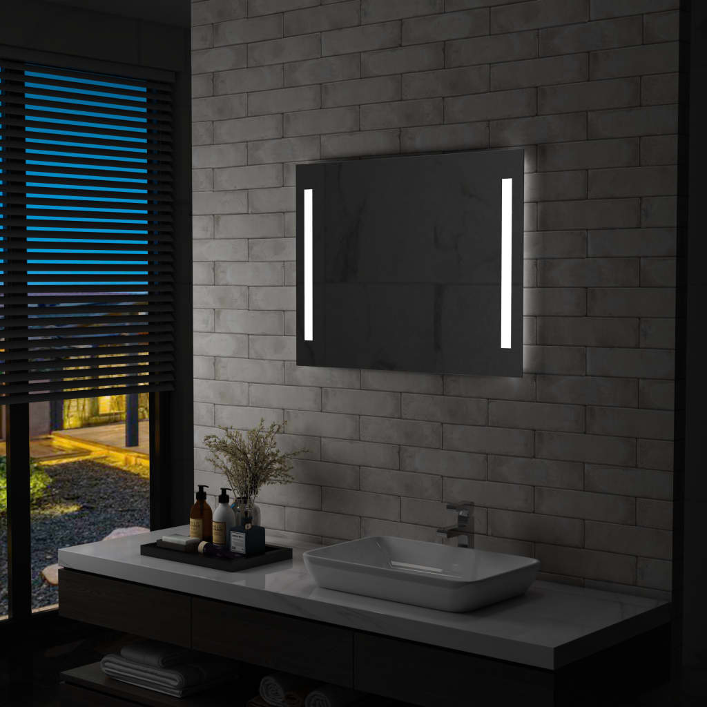 vidaXL Koupelnové nástěnné zrcadlo s LED osvětlením 80 x 60 cm