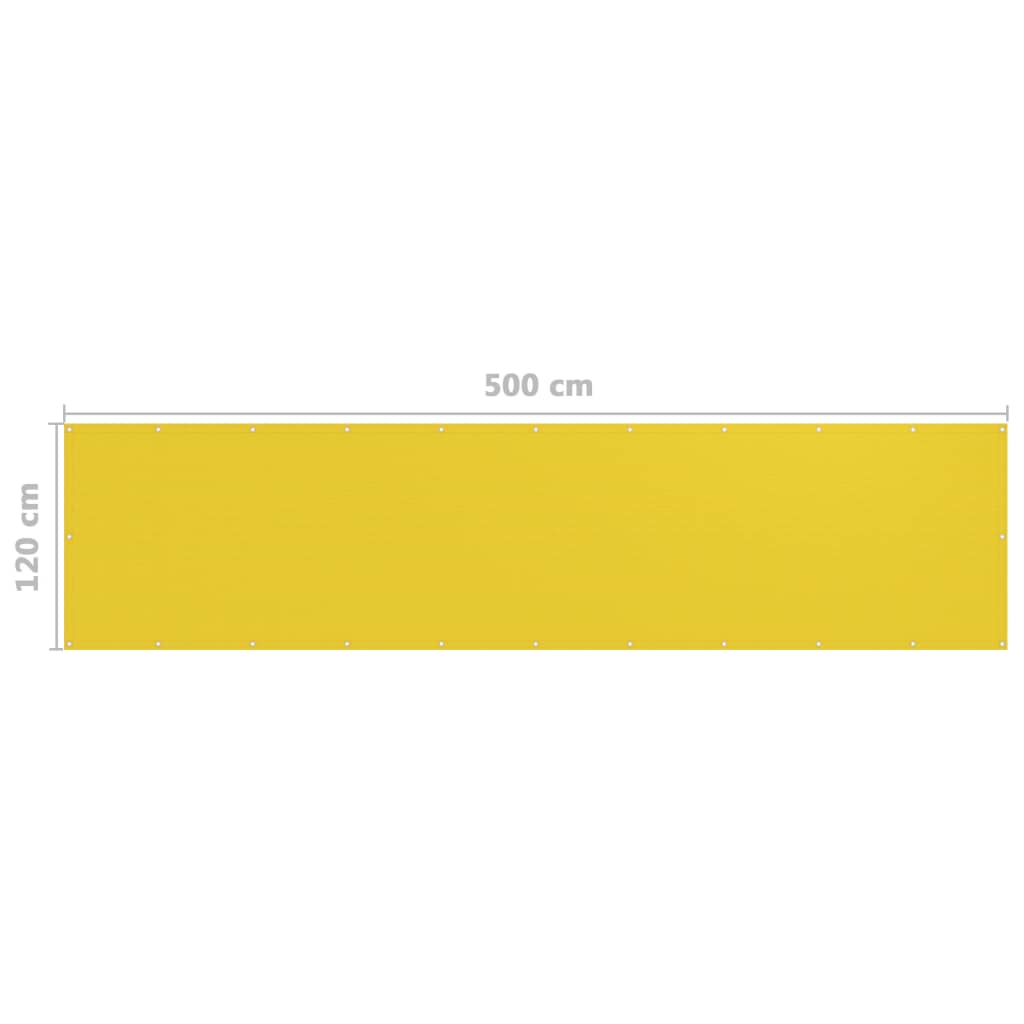vidaXL Balkonová zástěna žlutá 120 x 500 cm HDPE
