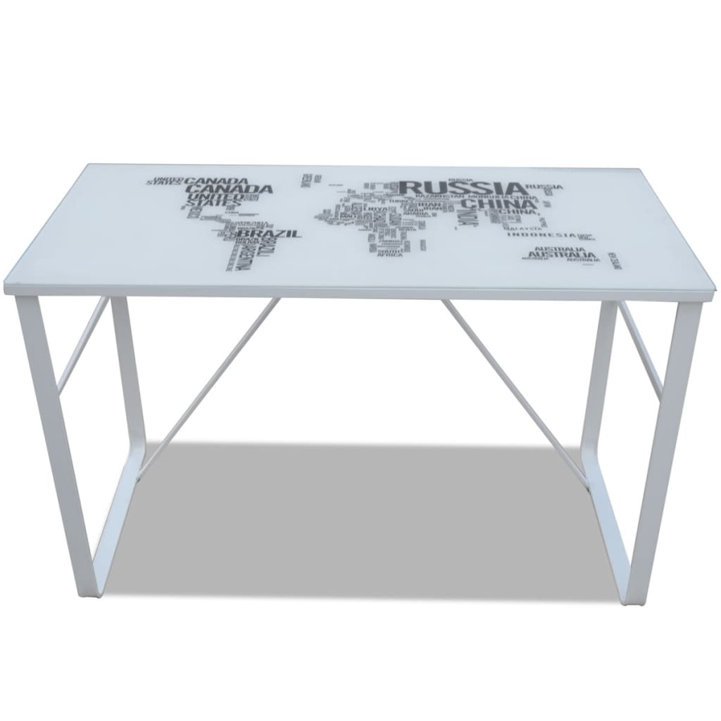 Obdélníkový psací stůl se vzorem mapy