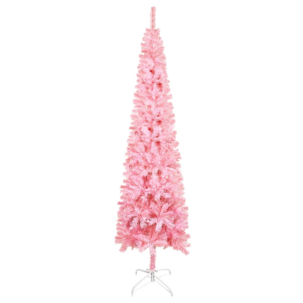 vidaXL Úzký vánoční stromek růžový 120 cm