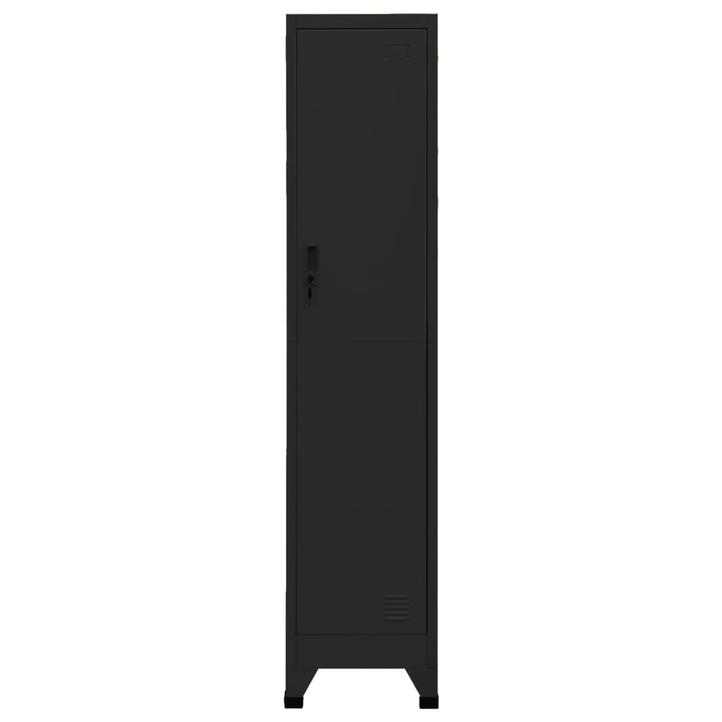 vidaXL Uzamykatelná skříň černá 38 x 45 x 180 cm ocel