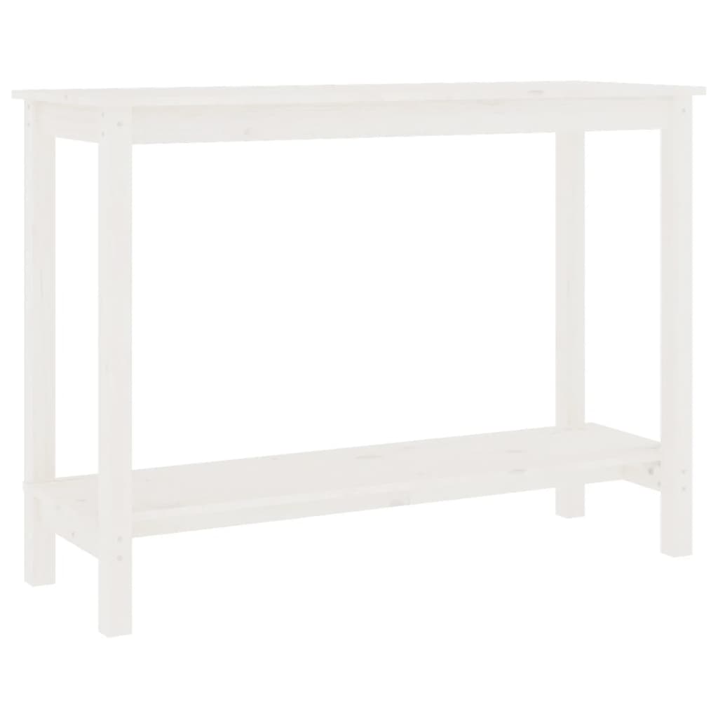 vidaXL Konzolový stolek bílý 110x40x80 cm masivní borové dřevo