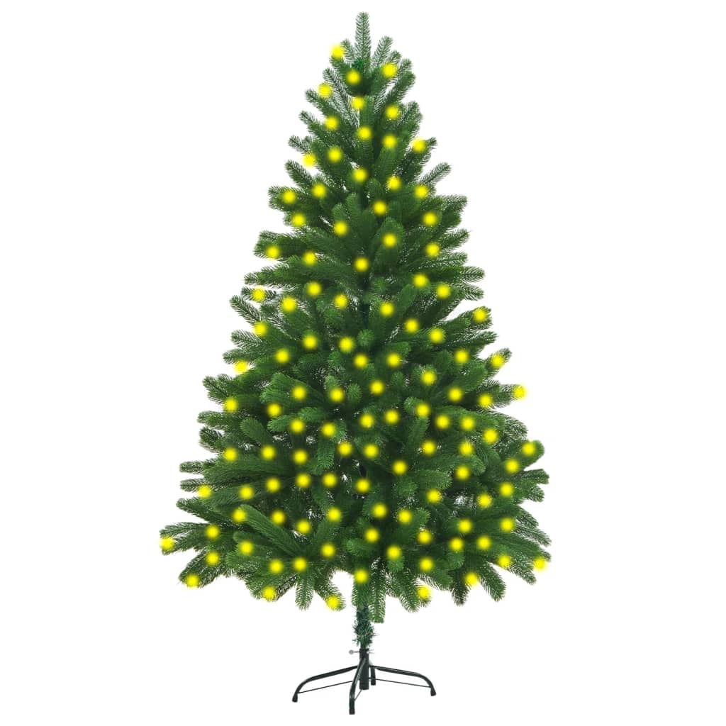 vidaXL Umělý vánoční stromek s LED osvětlením 210 cm zelený