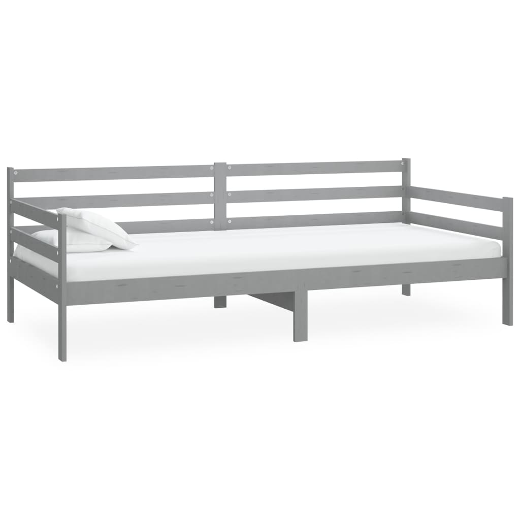 vidaXL Denní postel s matrací 90 x 200 cm šedá masivní borové dřevo