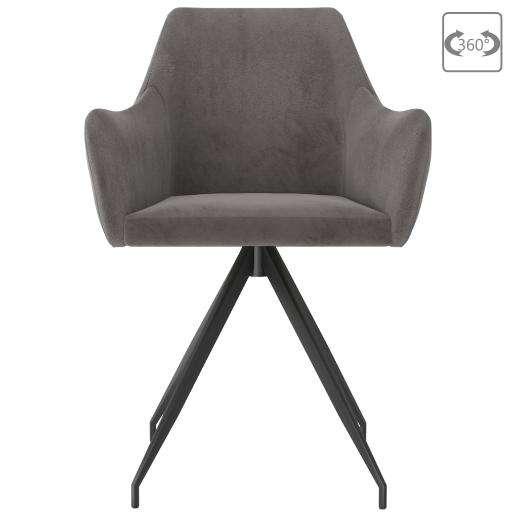 vidaXL Jídelní židle 2 ks tmavě šedé samet