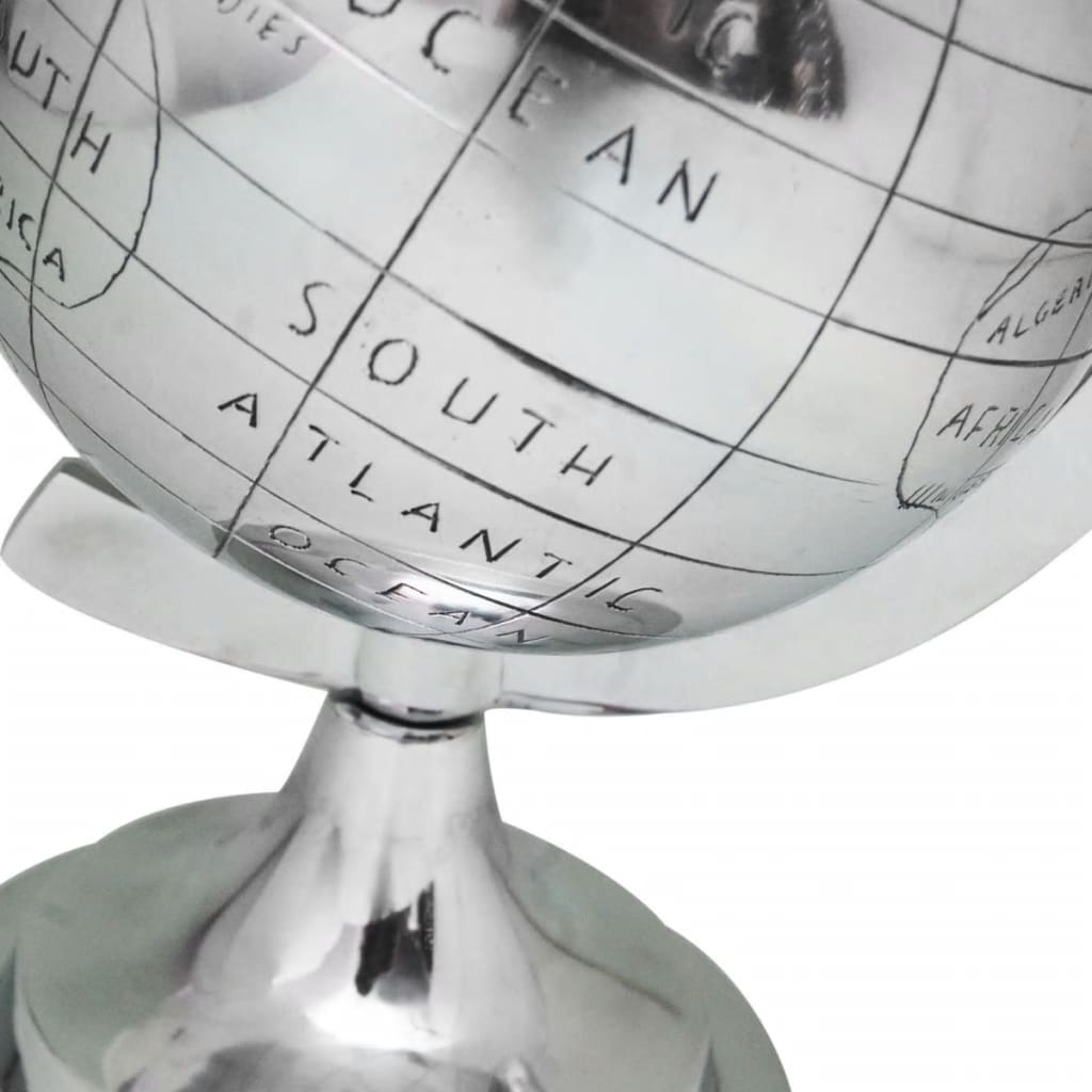 vidaXL Globus se stojánkem hliník stříbrný 35 cm