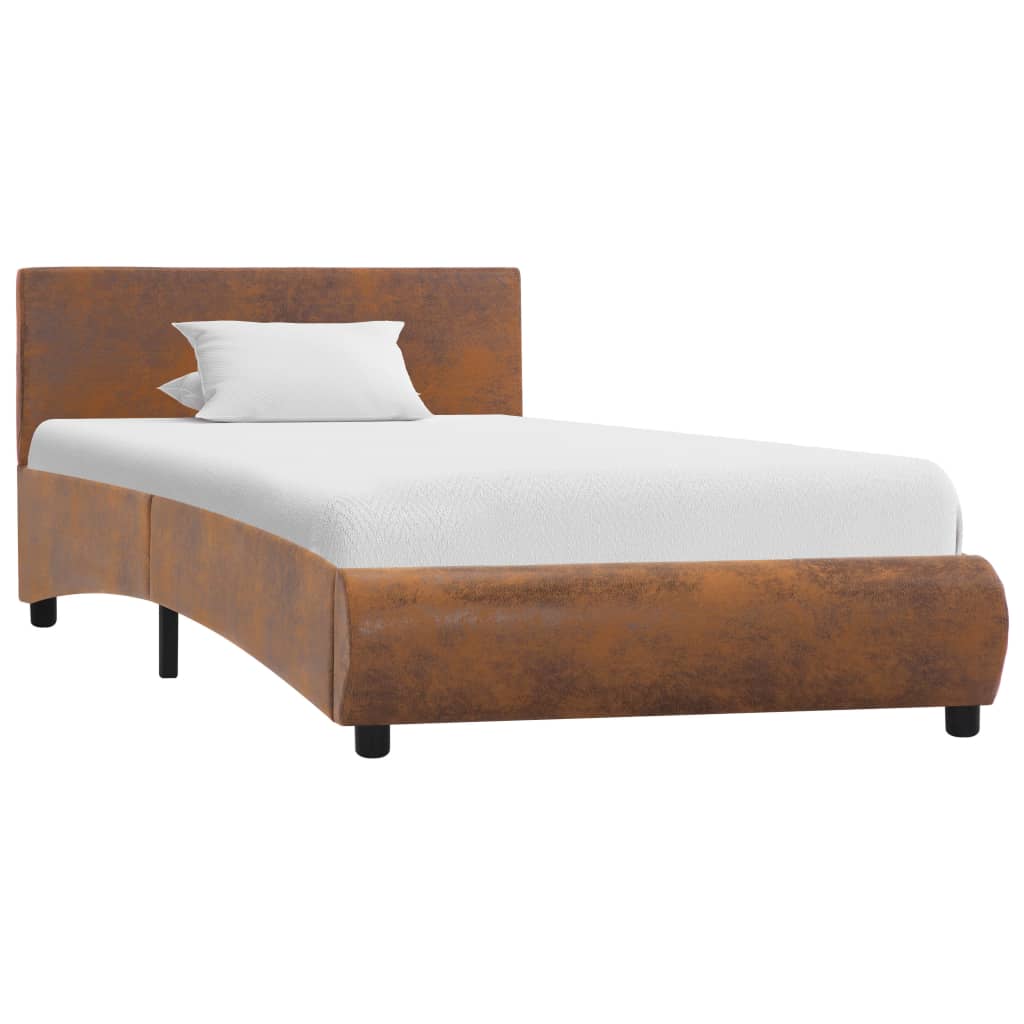 vidaXL Rám postele hnědý umělá kůže 100 x 200 cm