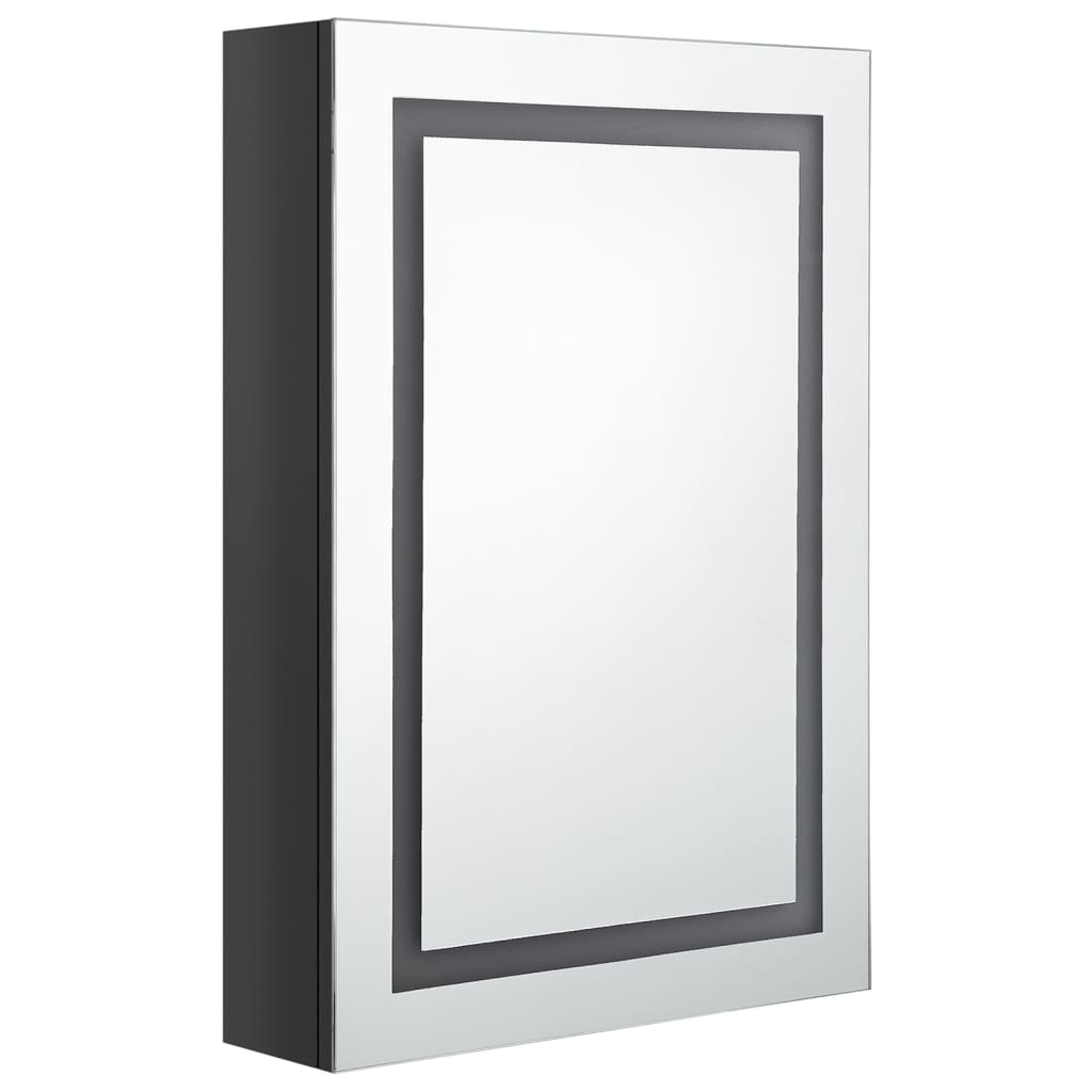 vidaXL LED koupelnová skříňka se zrcadlem zářivě černá 50 x 13 x 70 cm