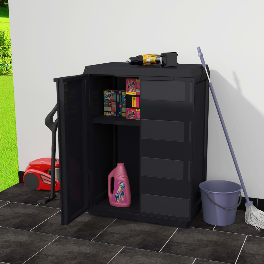 vidaXL Zahradní skladovací skříň s 1 policí, černá
