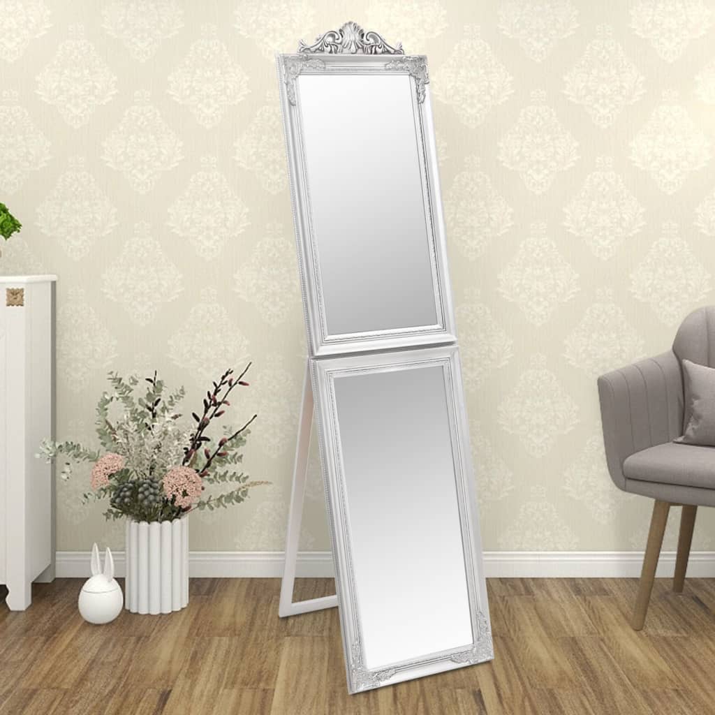 vidaXL Volně stojící zrcadlo stříbrné 40 x 160 cm